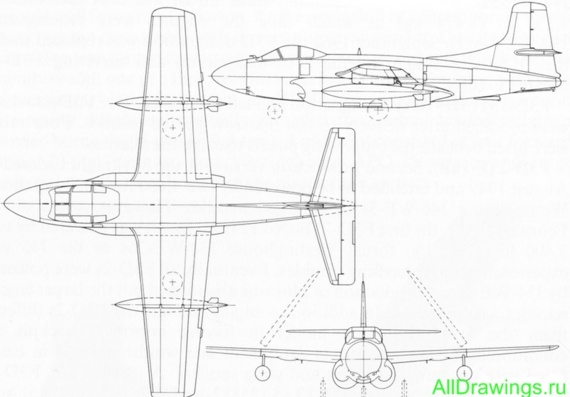 Douglas F-10 (F3D) Skyknight чертежи (рисунки) самолета